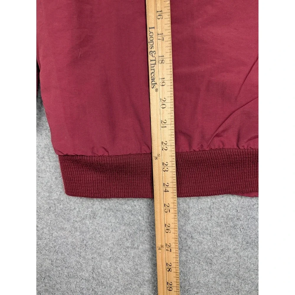 Vintage Lands' End Jacket Mens Large Red Squall Fleece Lined Windbreaker 90s